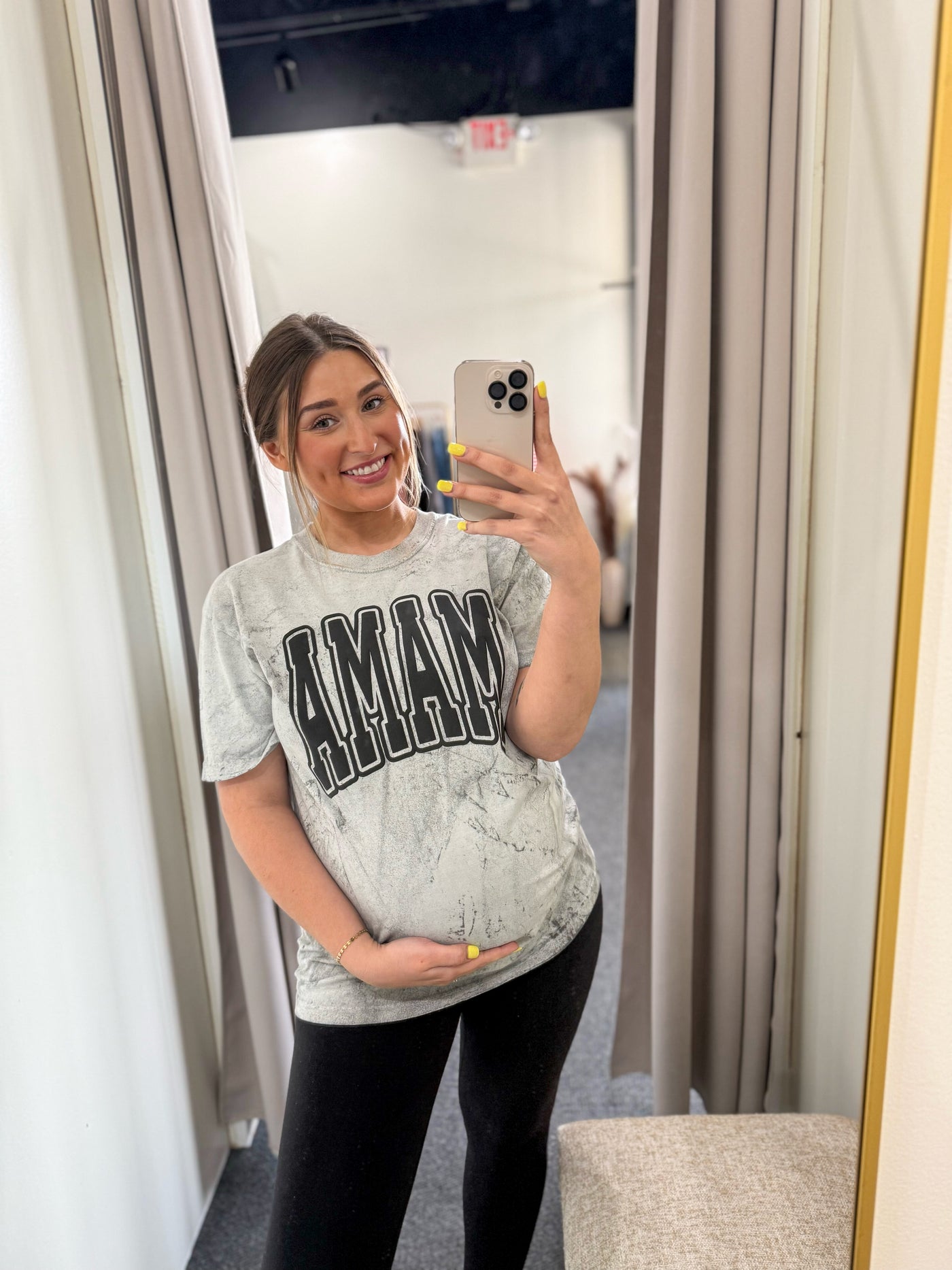 Mama Varsity Wash Puff Tee