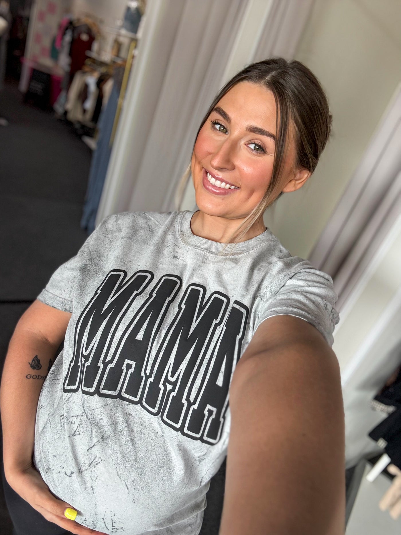 Mama Varsity Wash Puff Tee