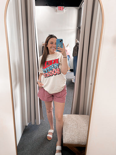 Red White Boozy Retro Graphic Tee - FINAL SALE