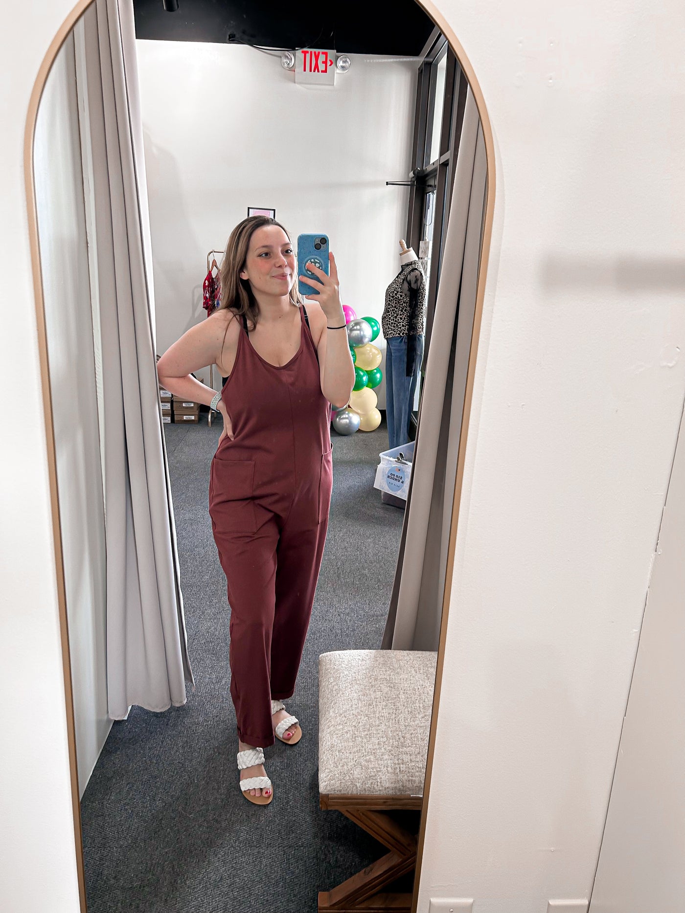 Cotton Relaxed Jumpsuit - Deep Berry