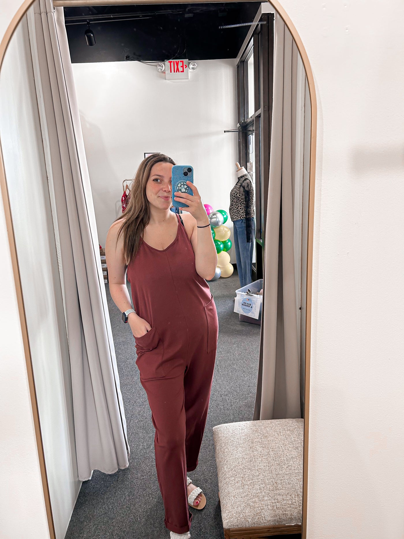 Cotton Relaxed Jumpsuit - Deep Berry