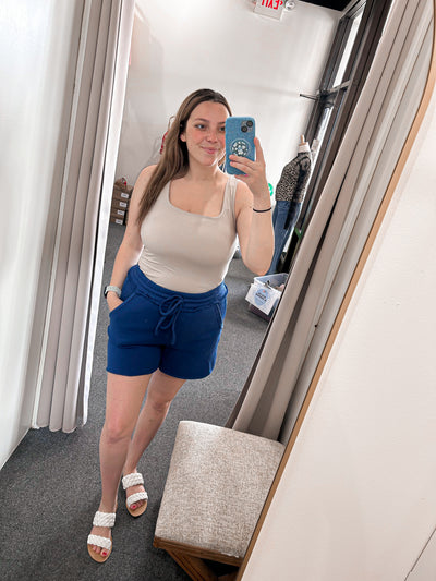 Double Layer Square Neck Tank Top - Fog
