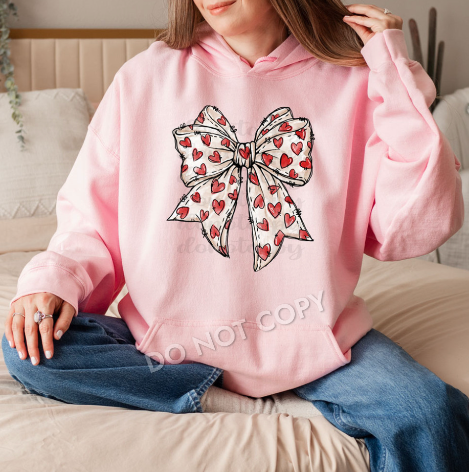 Red Heart Bow DTF
