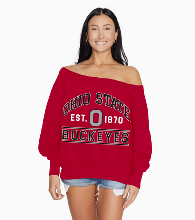 Ohio State Off The Shoulder Sweatshirt